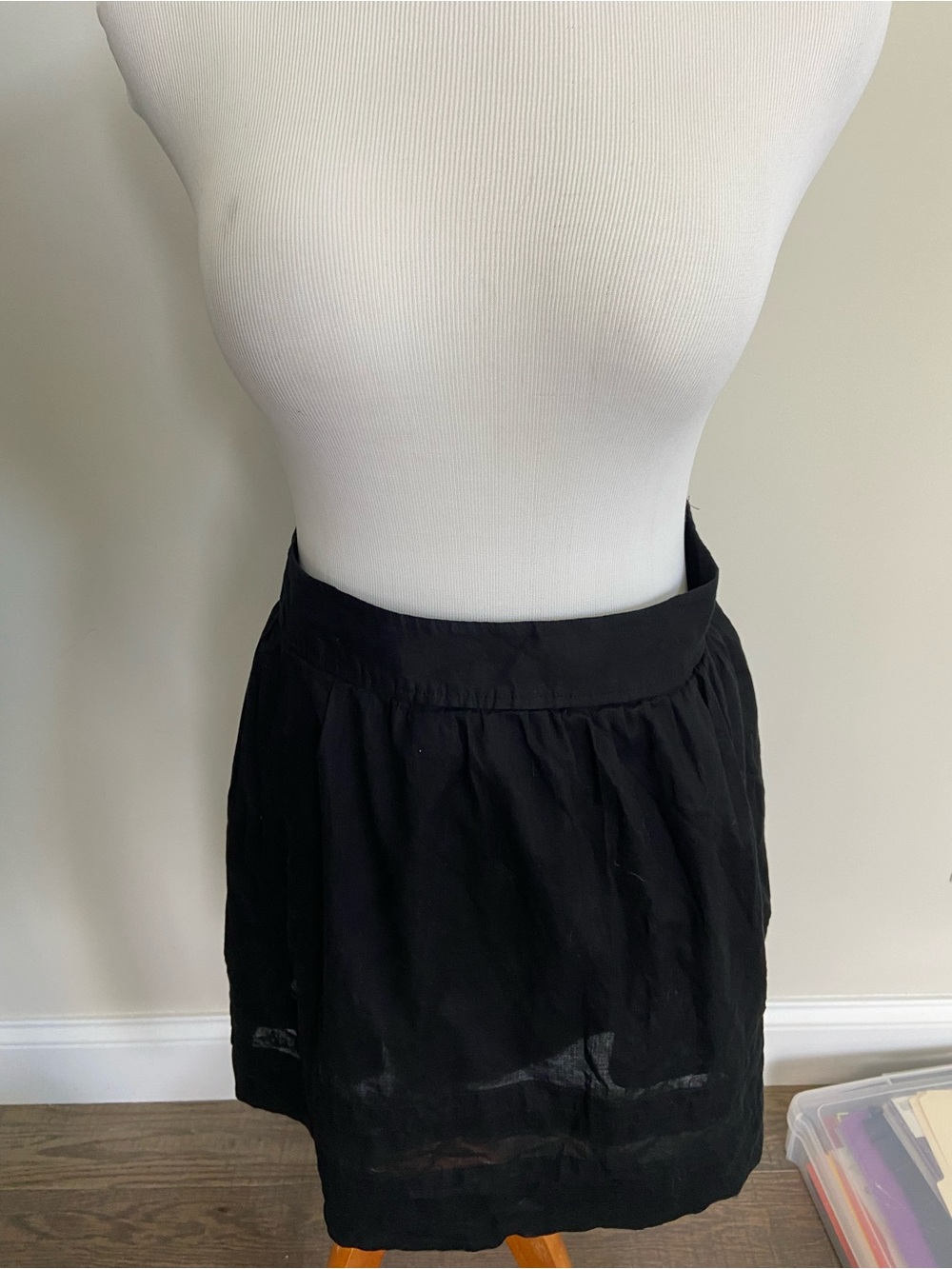 LOFT Black Cotton Skirt